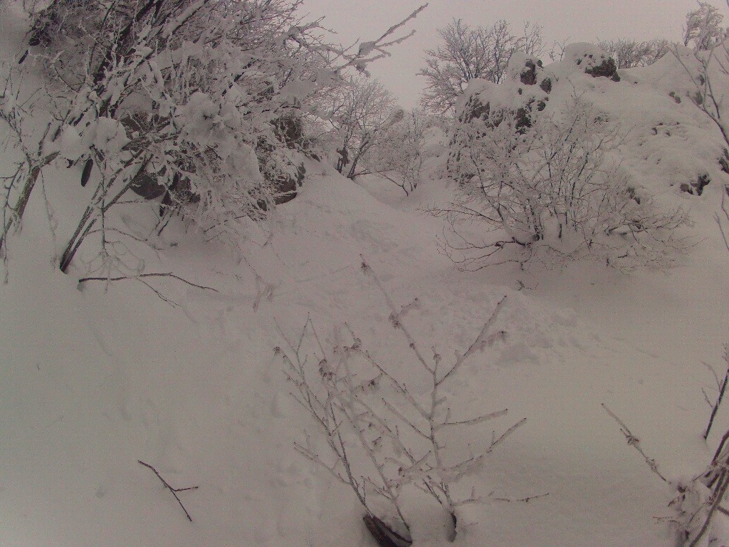 Le couloir sous la dent : skiable