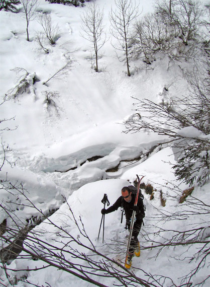 Le Jaillet : Retour laborieux vers le col du Jaillet.