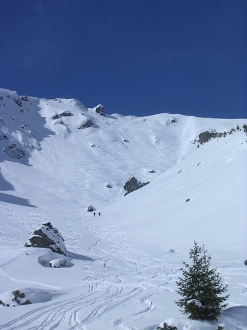 Combe nord Tavaneuse : La belle combe vue depuis les chalets de Tavaneuse