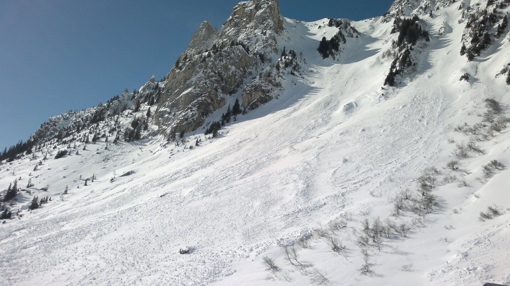 Grosses avalanches sous la Pointe du Col

