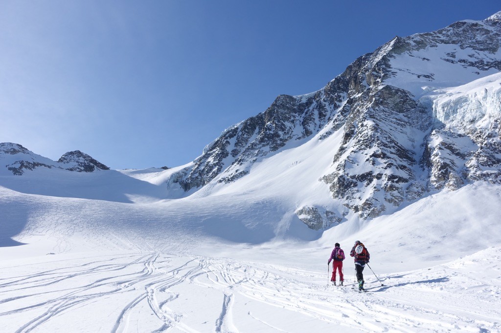 Sur le glacier de pièce , col des vignettes en vue 