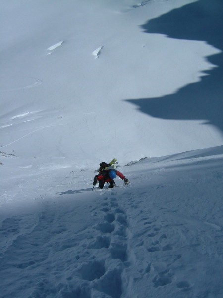 Couloir des Cristaux : Moms dans le premier 1/3 de la face