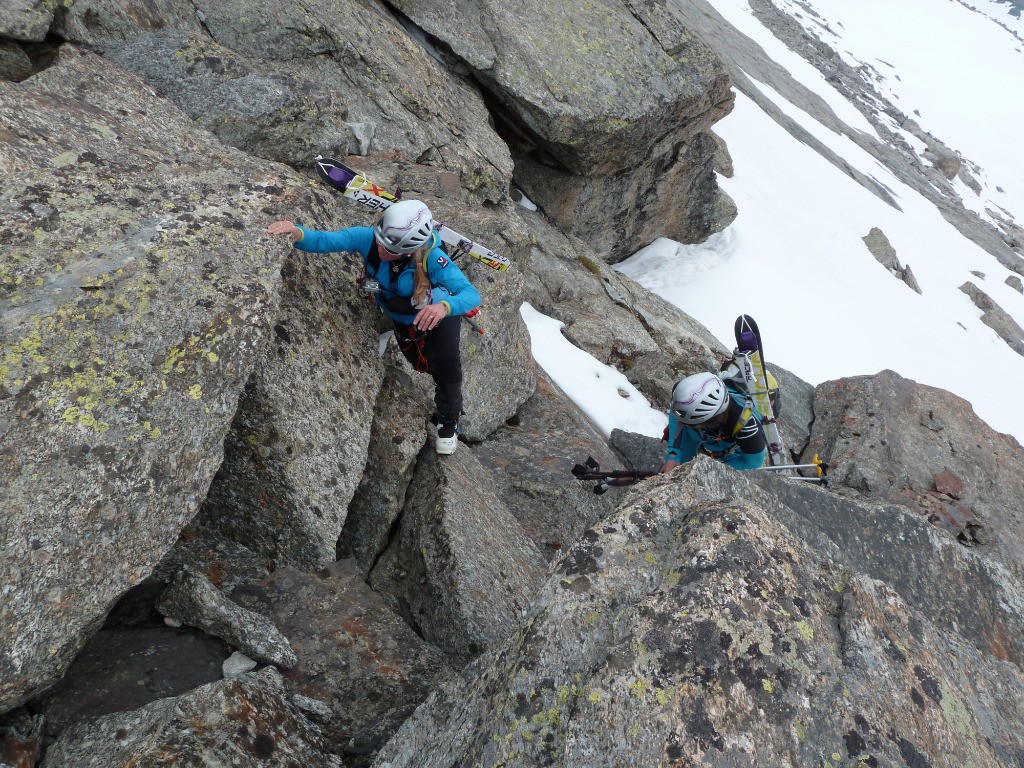 Le passage rocheux versant des Balmes