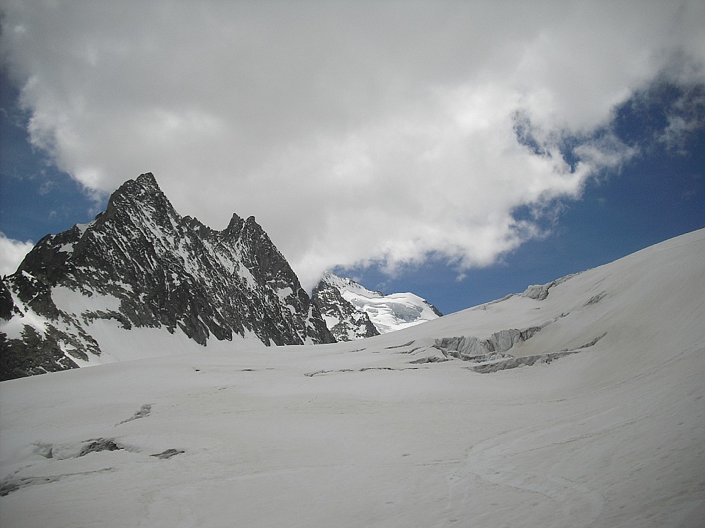 Glacier Blanc avec l'objectif en fond