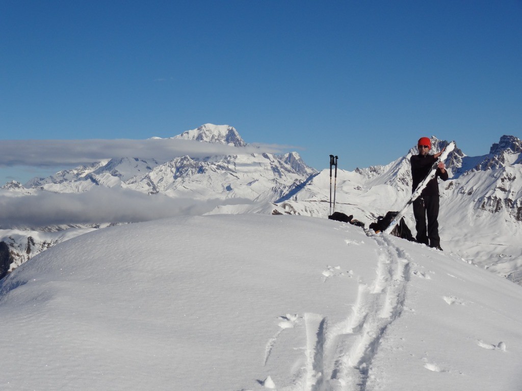 Sommet sur fond de Mont-Blanc