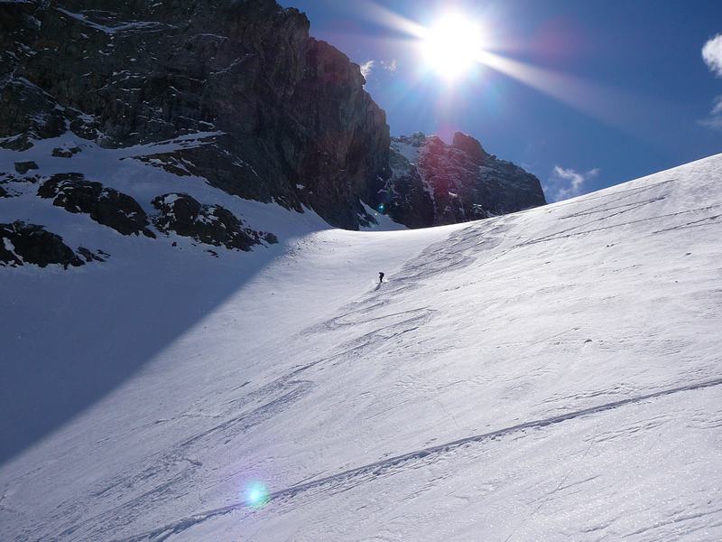 descente du même glacier : très bonne neige...