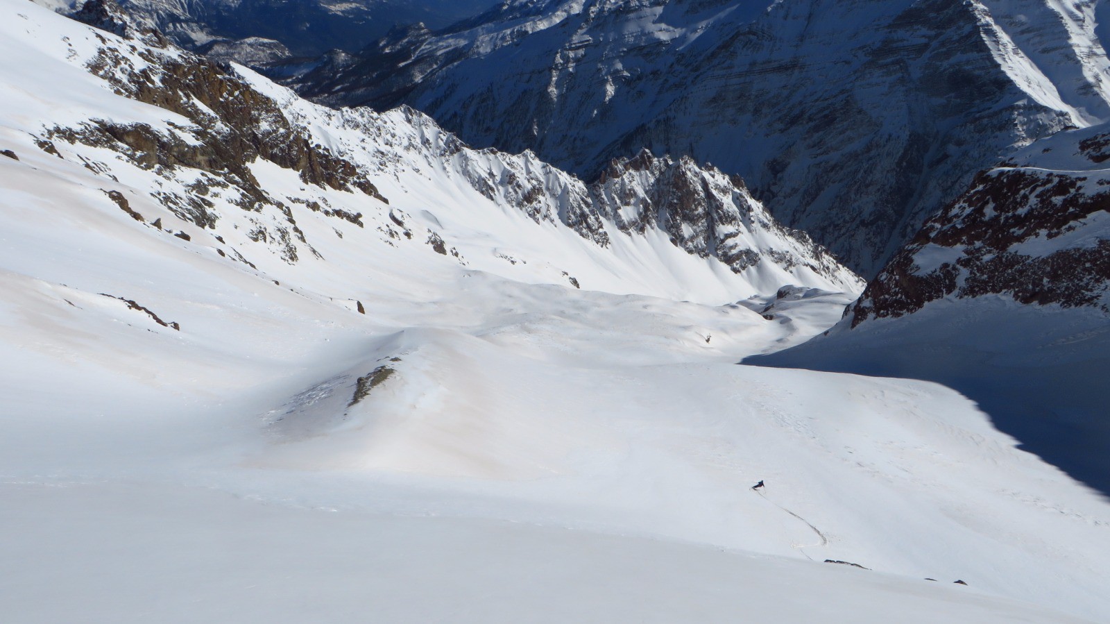 Glacier de Rascrouset, descente sur Entre Aygues.