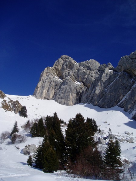 Combe de Pissevache : la combe de Pissevache qui permet d'accéder à l'épaule par le sud