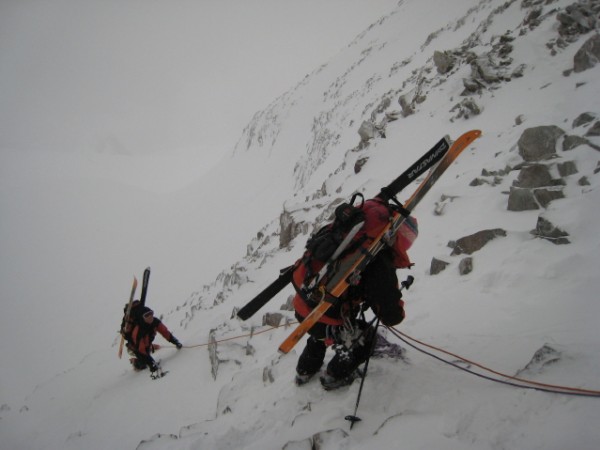 Brèche de la Meije : Installation du rappel (50m)