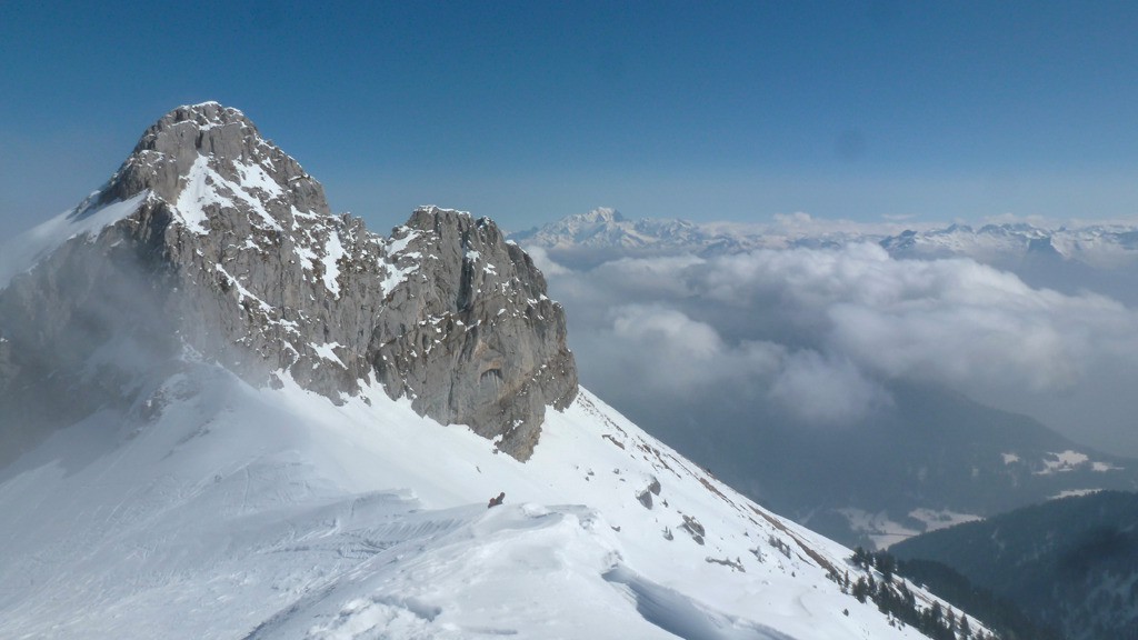 la Pointe de la Sambuy et le Mont Blanc depuis la Petite Chaurionde