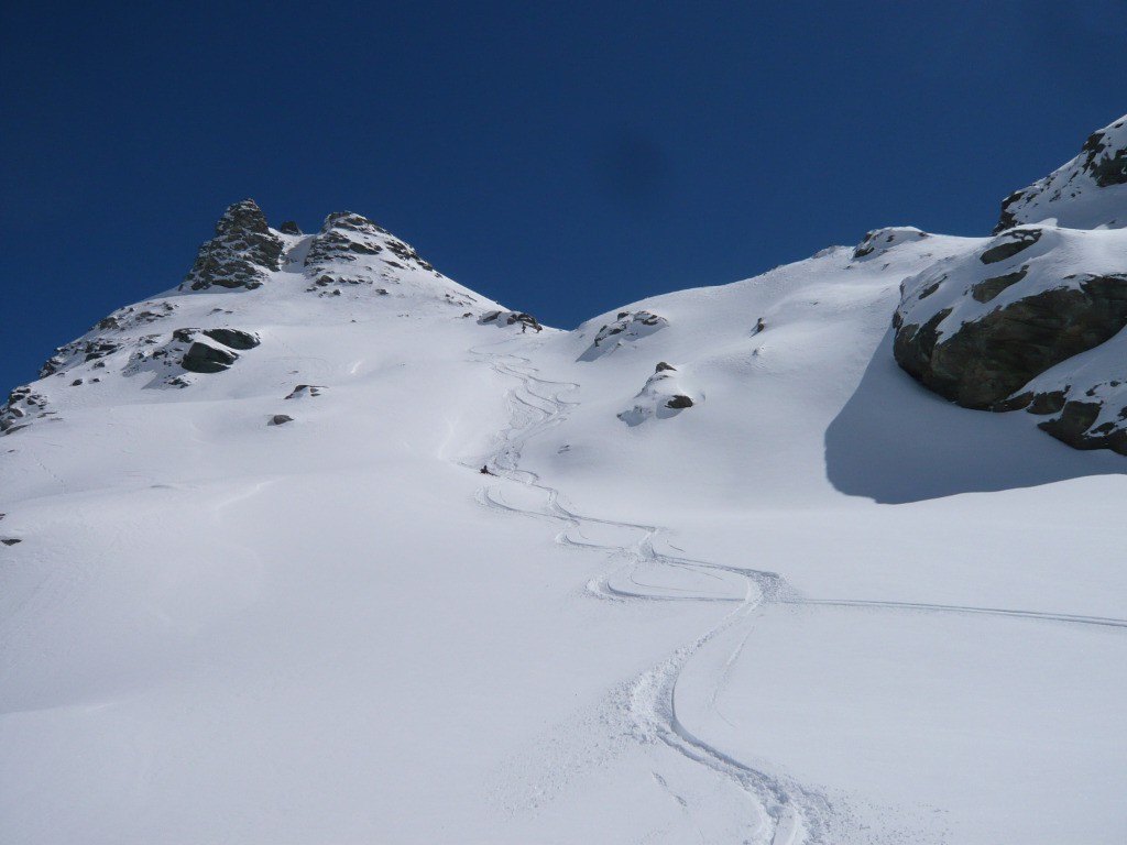 verrou à la fin du glacier d'Ambin pour rejoindre l'itinéraire de montée