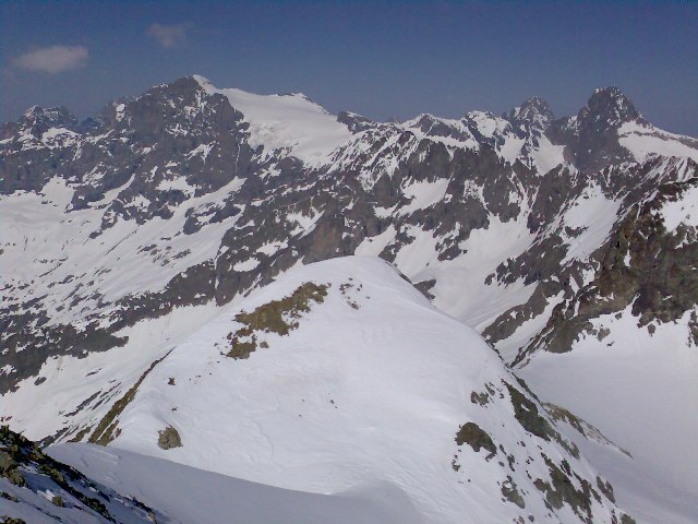 Col du Says et Rouies : Au fond les Rouies, depuis le Gioberney