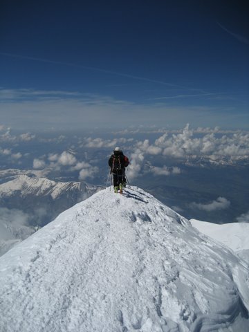Descente : début de la descente à pied