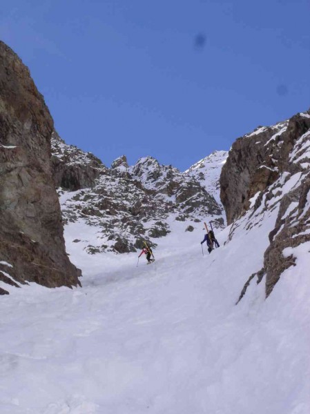 Romu et Seb à la montée : Les deux skitouriens rencontés ce jour, bonne rencontre...