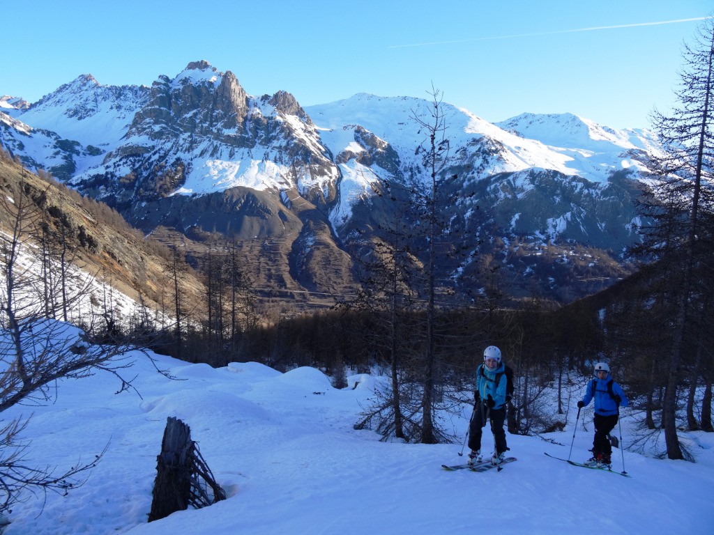 bon enneigement au sortir de la forêt