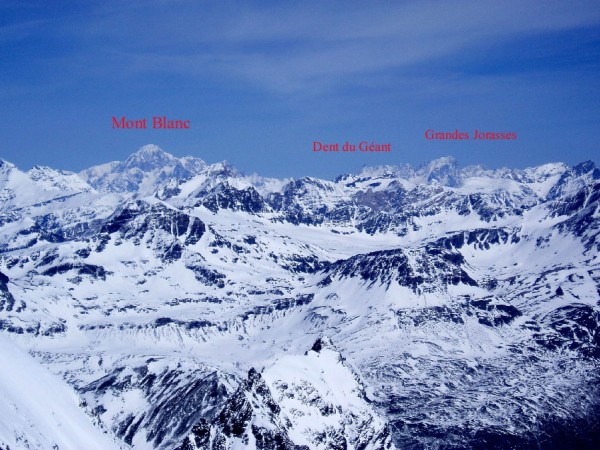 Vers le nord : Vue trés ouverte sur le Mont Blanc