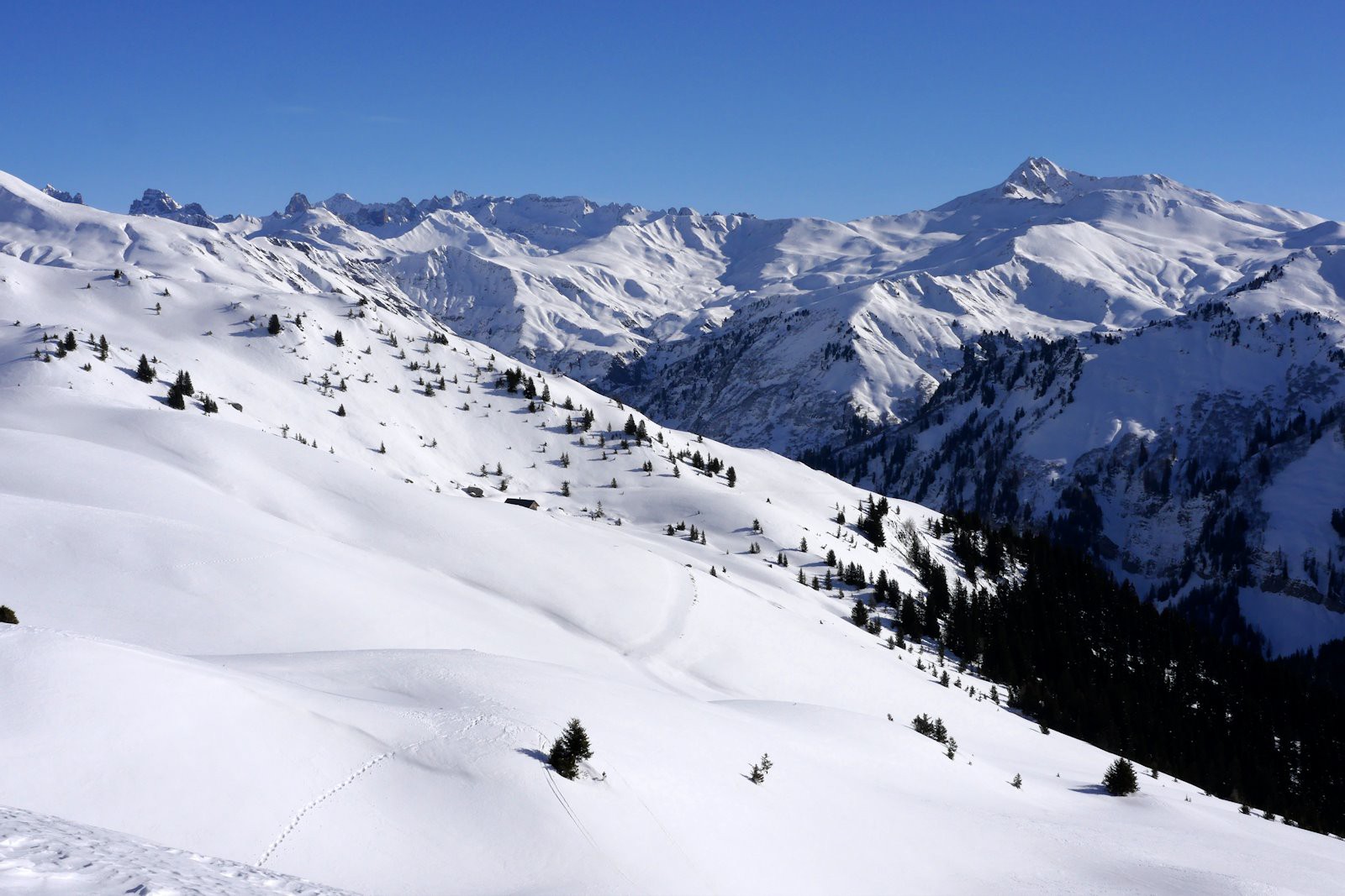 Les sommets du Beaufortain nous rappellent d'anciennes sorties.