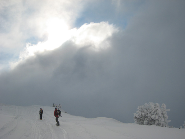Sur les crêtes : Photo prise le jeudi 15/11. Les pistes principales ont été damées.