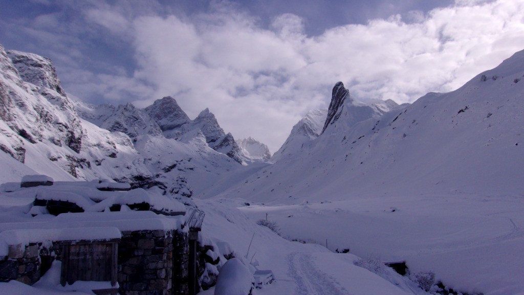 gde classique sous neige fraîche