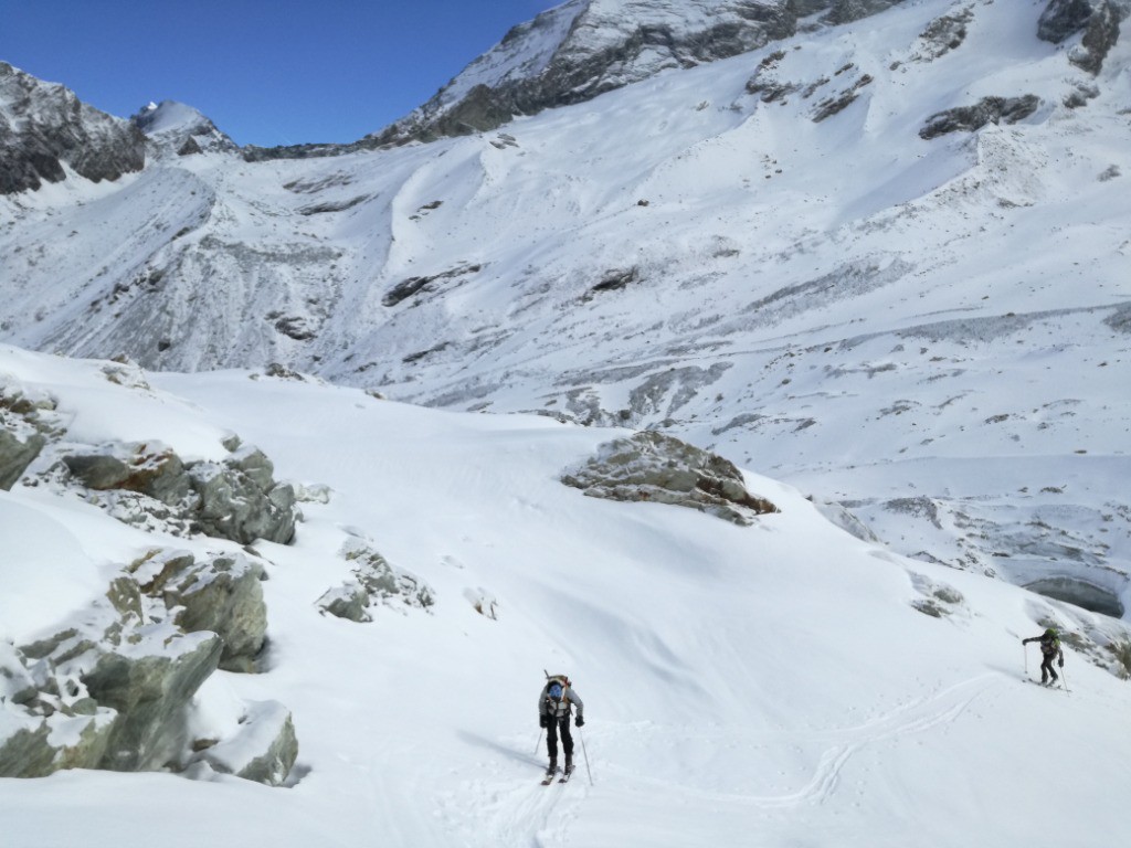 Début de remontée ers le Blanc de Moming