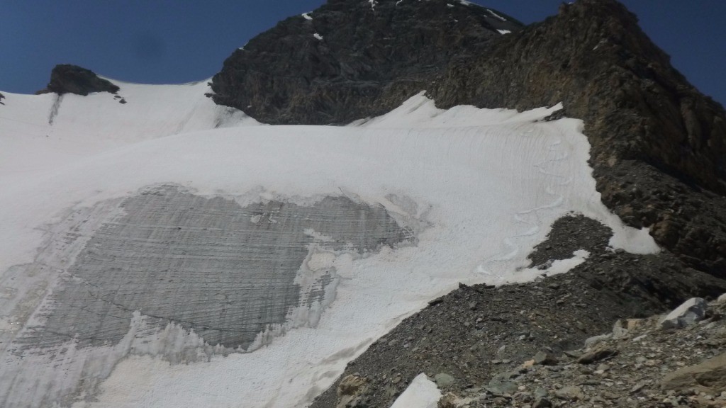 Glacier des Roches, traces aller-retour 