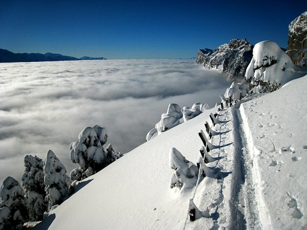 Aulp du Seuil : La belle trace de nos amis Skitouriens