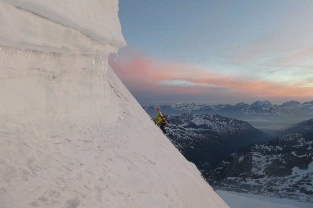 La fameuse traversée de la NE du Bischorn.