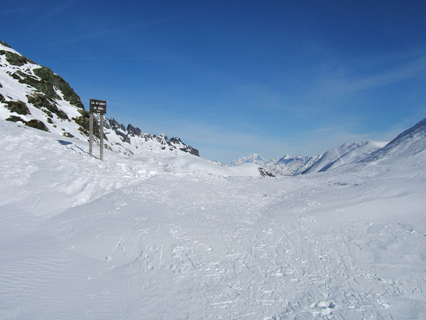 Col du Sabot : un petit Mont Blanc en arrière plan