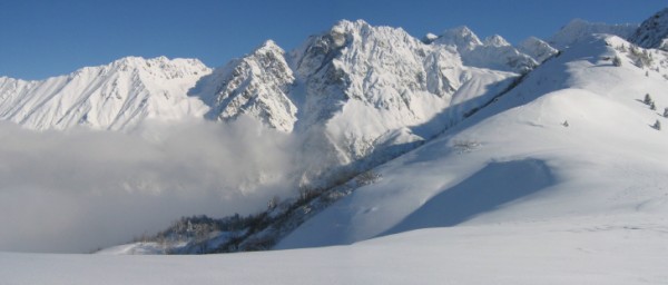 Vue de la Pointe du Léat : Col de l'Envers - Col du Pertuis - Pic des Grandes Lanches