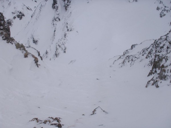 notre couloir de descente : C'est par là qu'on rentre