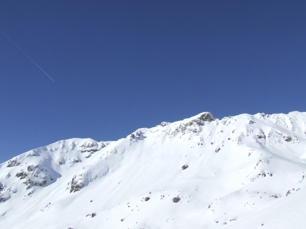 Vue des crêtes ce jour : Le Jas des lièvres et la dent de Bédina.