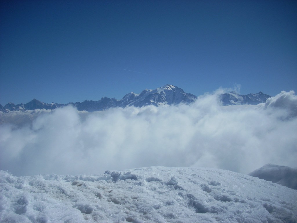 Vue sur le Mont Blanc... la seule de la journée!
