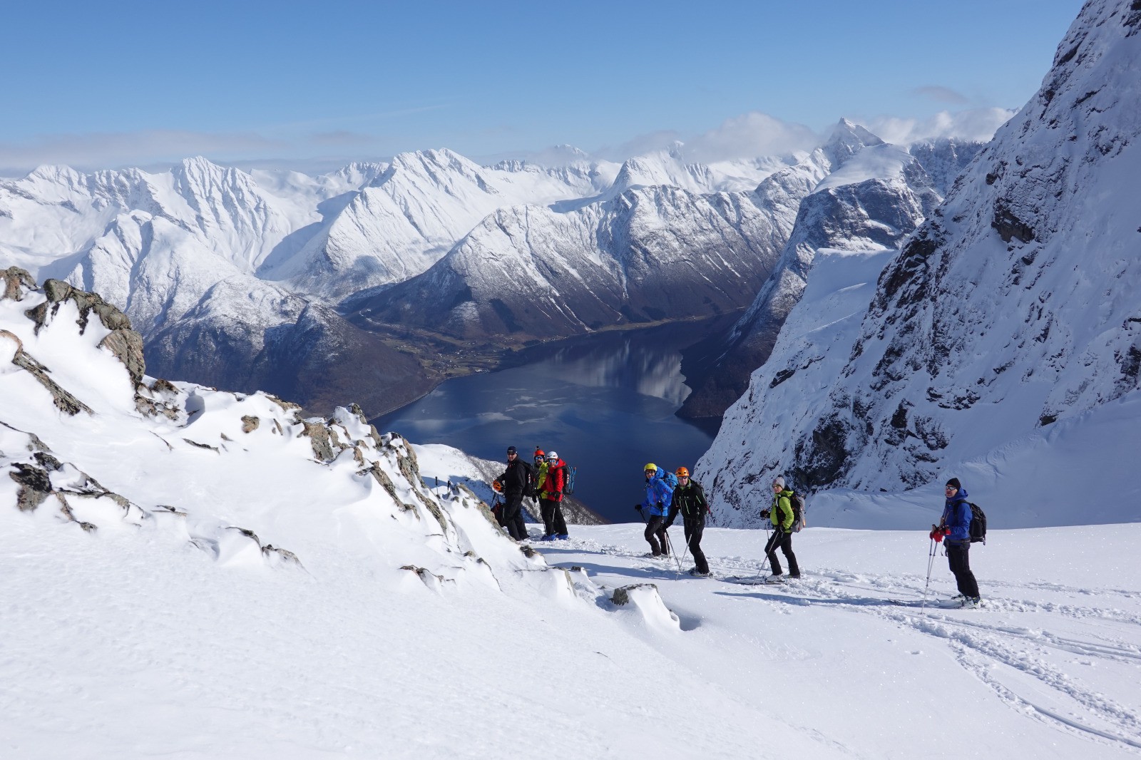 Au Col avant d'attaquer la descente du Litle Skaradalen