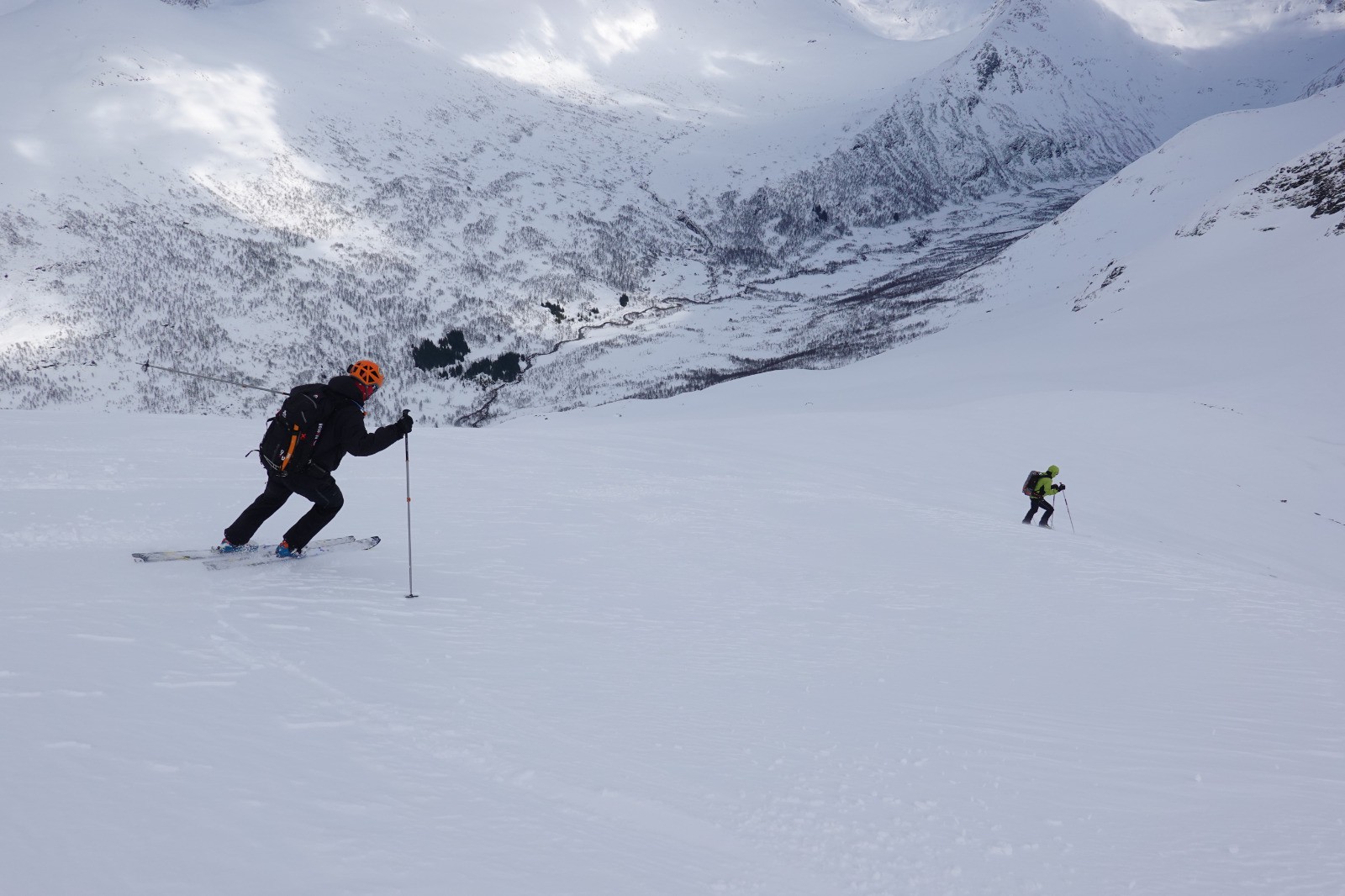 Bonne neige au sommet, ici Olivier