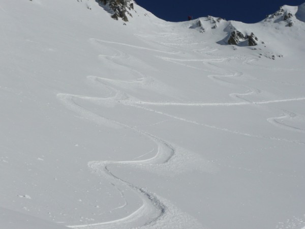 col de moretan : du bon ski,le plaisir de faire sa trace!
