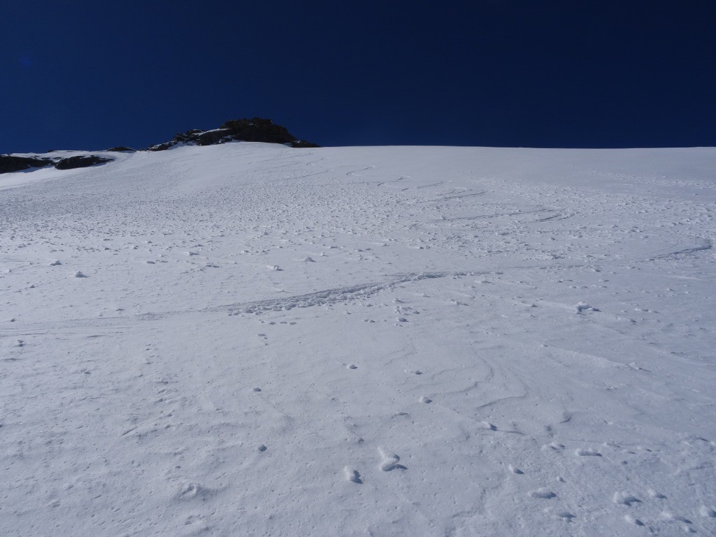Nos traces sur la très bonne neige sur le début de la face Nord...