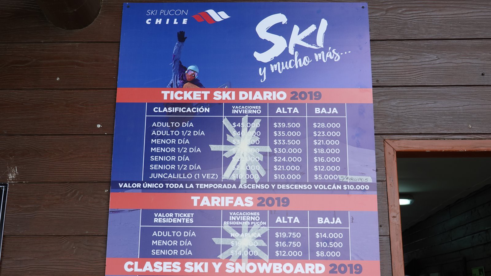 Les forfaits de ski sont chers au Chili surtout pour une station avec 4 remontées qui fonctionnent