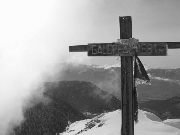 le sommet : la croix du sommet et la Chartreuse au loin