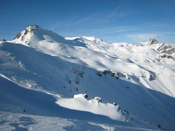 Pinfol - Vautisse : Petit coup d'oeil sur le cirque. On voit même le Pelvoux qui tente de se cacher