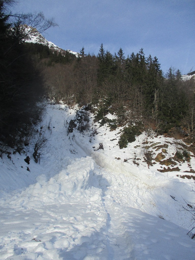 Coulée d'avalanhe sur la route