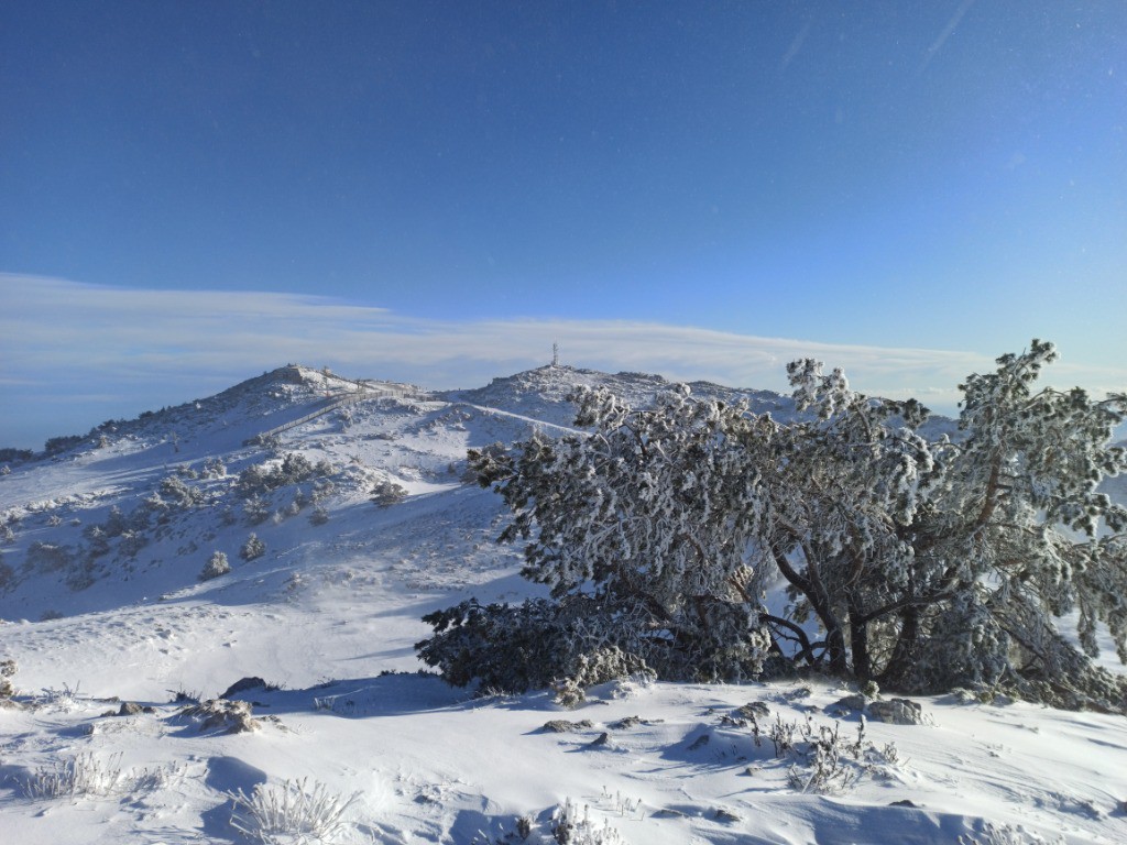 Vue sur le sommet du Cheiron et l'antenne.