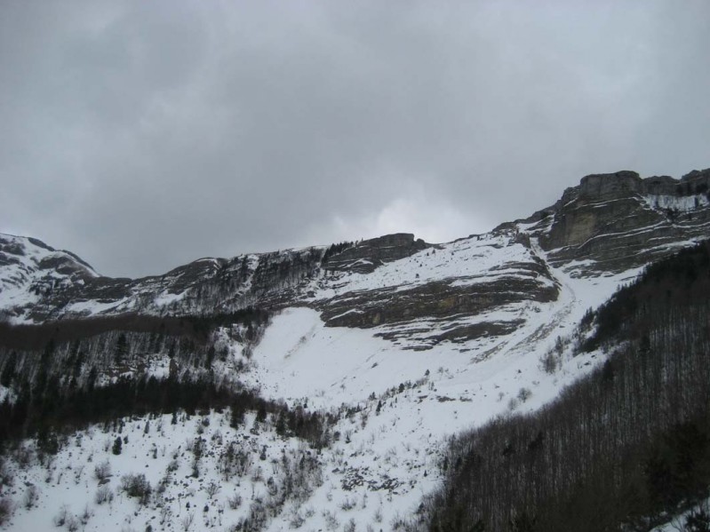 La face des Avalanches et le couloir "Rastar"
