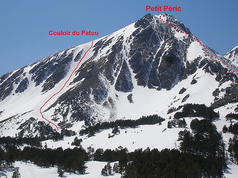 Couloir du Patou et itinéraire de montée