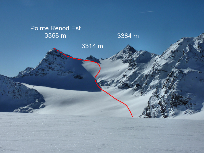 Pointe Rénod. Le sommet E est le plus accessible.