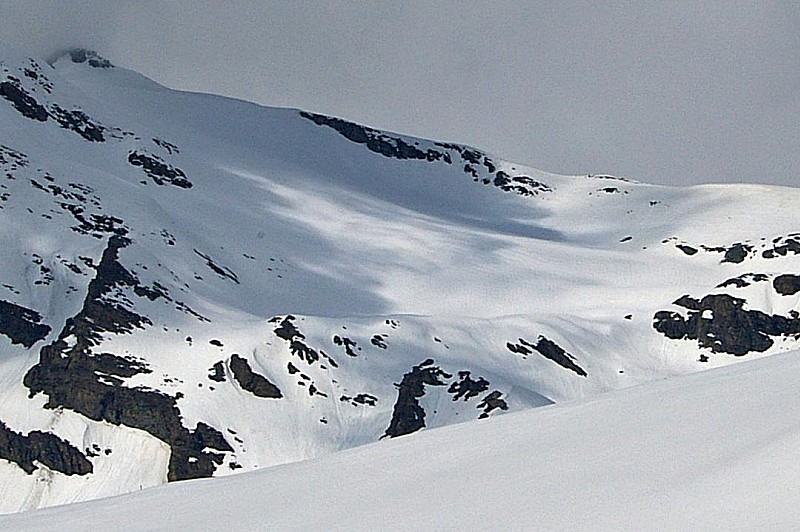 Glacier Basey, partie supérieure de la course.