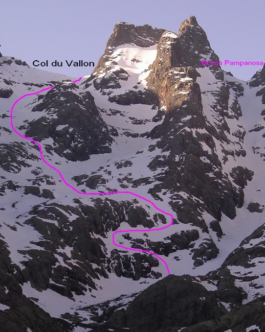 Le Col du Vallon depuis Asco Stagnu