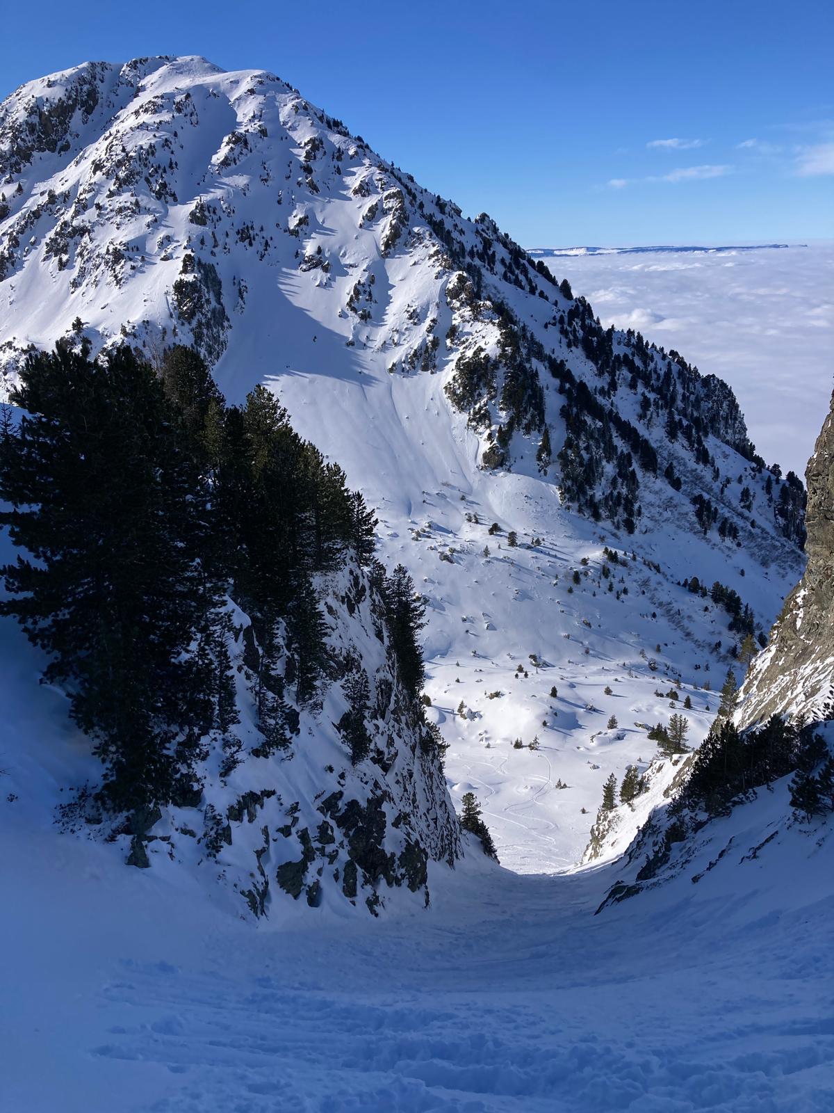 Couloir de la Petite Vaudaine, à la descente