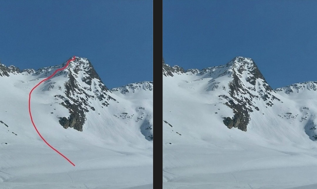 Itinéraire de la face N plan large