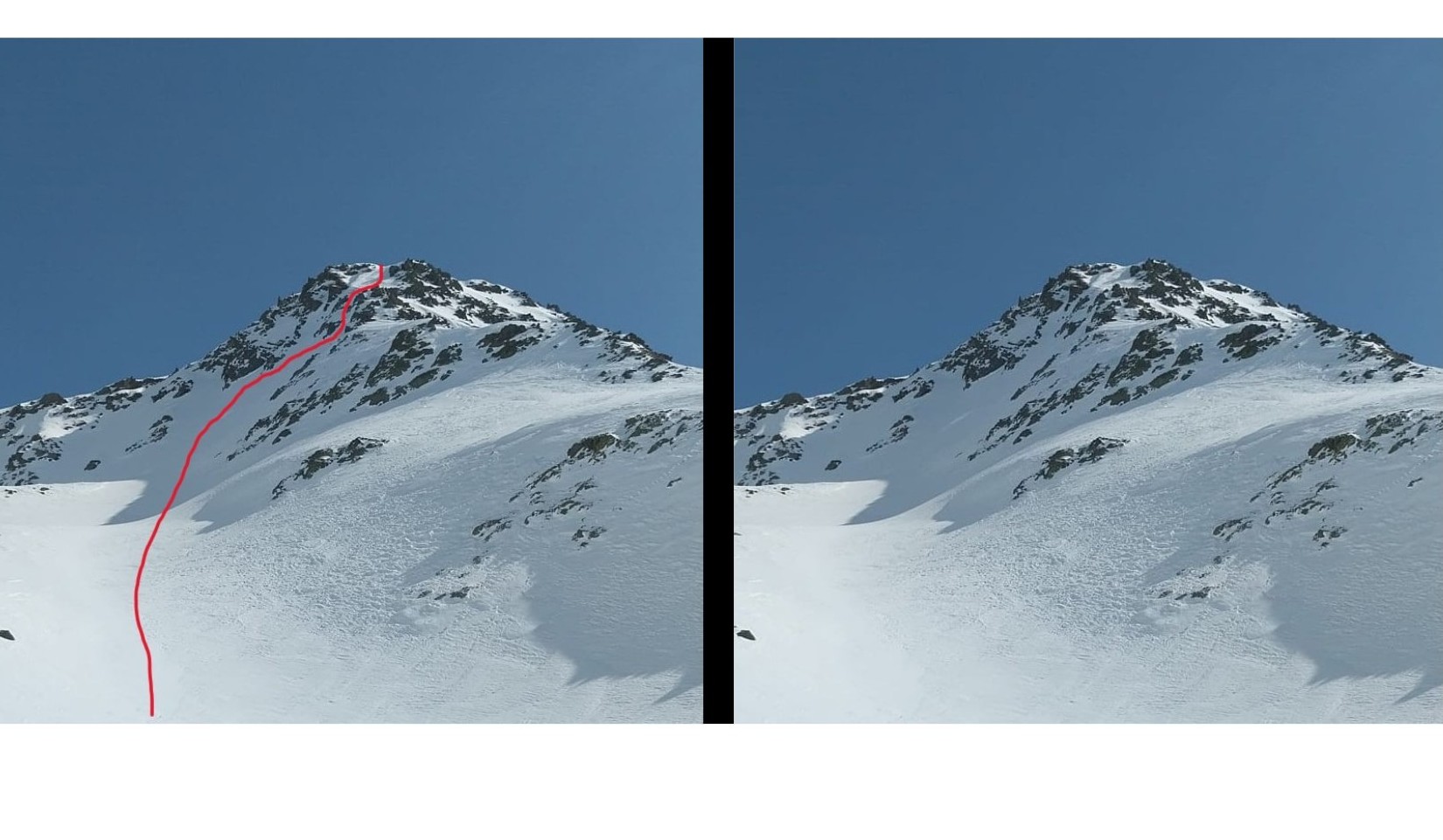 Itinéraire de la face N&nbsp;